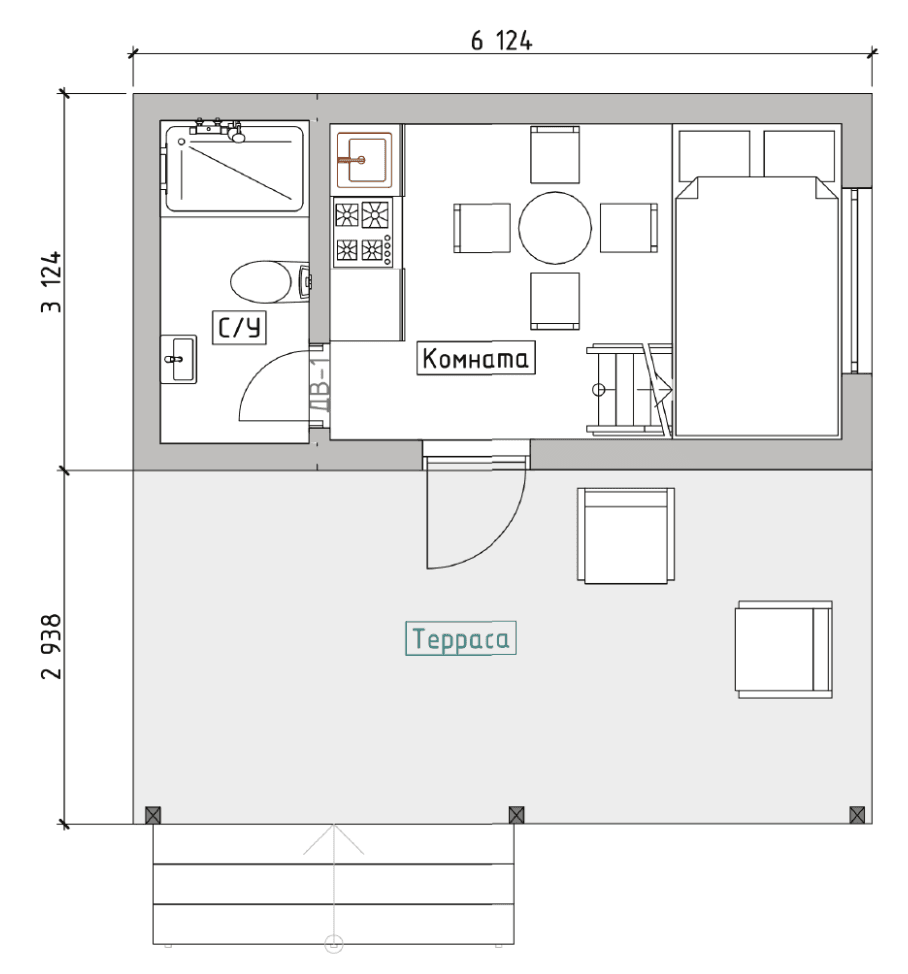 Планировка — 18 м²