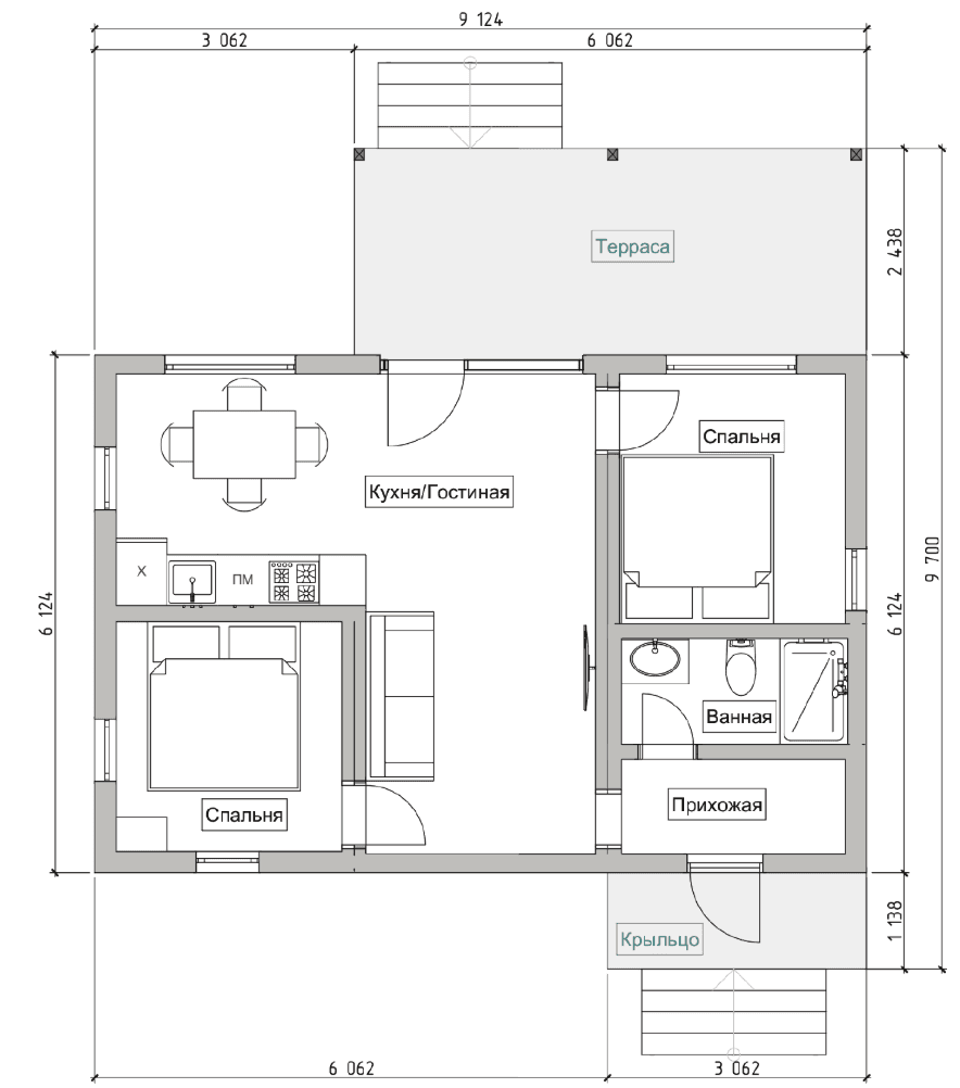 Планировка — 54 м²